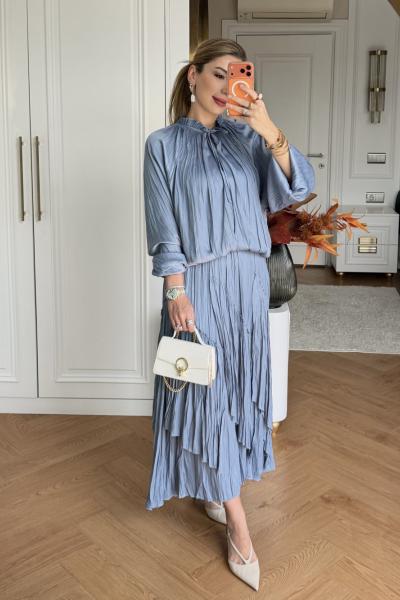 Zeynep Etek Takım  Bebe Mavisi