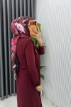 Bordo Alya Tasarım Elbise Tesettür Giyim