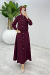 Bordo  Gönül Channel Etek Takım