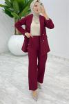 Bordo Moda Ceket Takım Tesettür Giyim
