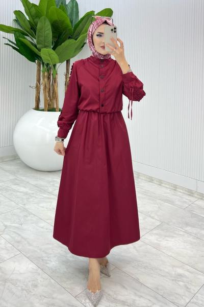 Bordo Premium İclal Etek Takım Tesettür Giyim