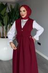 Bordo Premium Zehra Jile Tesettür Giyim