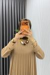 Camel Tuğçe Triko Elbise Tesettür Giyim Premium Seri