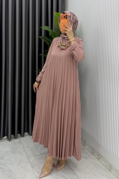 Gül Tuğçe Triko Elbise Tesettür Giyim Premium Seri