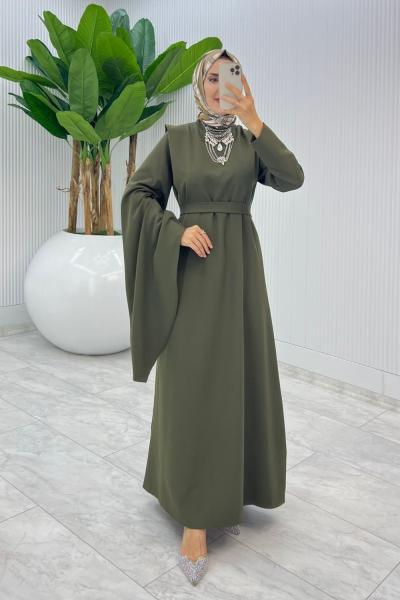Haki Premium Yağmur Elbise Tesettür Giyim
