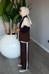 Kahve Başak Takım Genç Kadın Fermuarlı Spor Premium Seri Modal Kumaş Tesettür Giyim