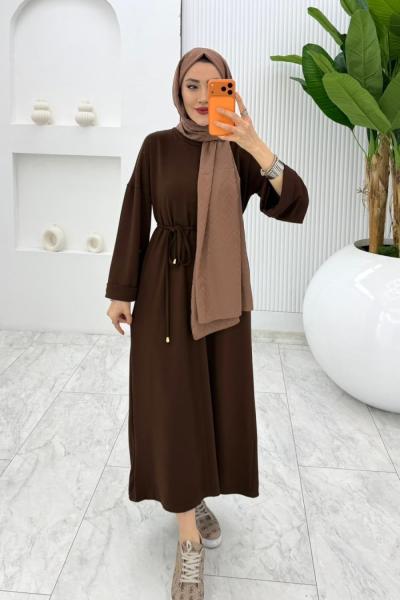 Kahverengi  Oysho Elbise Tesettür Giyim