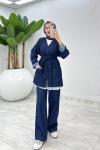 Lacivert Şeyda Premıum Kot Takım Tesettür Giyim