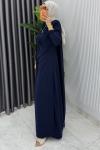 Lacivert Alya Tasarım Elbise Tesettür Giyim