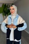 Lacivert Başak Takım Genç Kadın Fermuarlı Spor Premium Seri Modal Kumaş Tesettür Giyim