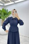 Lacivert Eftelya Etek Takım Tesettür Giyim