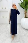 Lacivert Nilda Elbise Tesettür Giyim