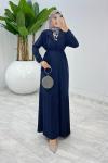 Lacivert Premium Üçlü Derin Takım Tesettür Giyim