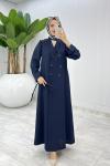 Lacivert Premium Sahra Ferace Elbise Tesettür Giyim