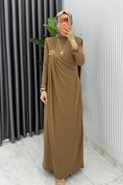 Latte Alya Tasarım Elbise Tesettür Giyim