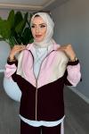 Mürdüm Başak Takım Genç Kadın Fermuarlı Spor Premium Seri Modal Kumaş Tesettür Giyim