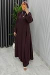 Mürdüm Cansu Müslin Kumaş Tesettür Takım