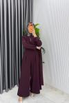 Mürdüm Kemerli Nalan Tulum Elbise Tesettür Giyim