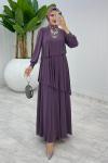 Mürdüm Premium Diva Elbise Tesettür Giyim