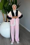 Pembe Başak Takım Genç Kadın Fermuarlı Spor Premium Seri Modal Kumaş Tesettür Giyim