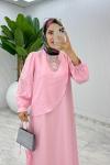 Pembe Premium Paris Elbise Tesettür Giyim