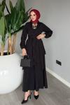 Siyah Cevher Pantolon Takım Tesettür Giyim