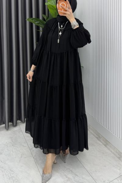 Siyah Güzide Elbise Tesettür Giyim