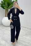 Siyah Moda Ceket Takım Tesettür Giyim