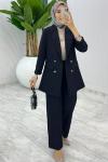 Siyah Moda Ceket Takım Tesettür Giyim