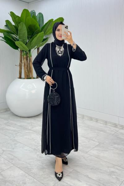 Siyah Premium İkili İmren Takım Tesettür Giyim