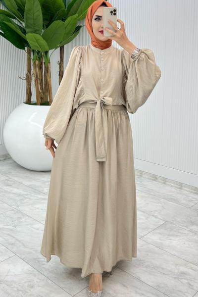 Taş Premium Yarasa Etek Takım Tesettür Giyim