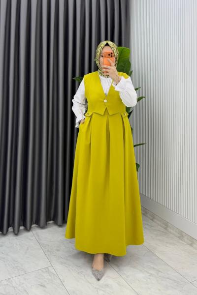 Yağ Yeşili Premium Zehra Jile Tesettür Giyim