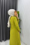 Yağ Yeşil Alya Tasarım Elbise Tesettür Giyim