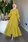 Yağyeşili Meşk Abaya Takım Tesettür Giyim