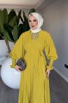 Yağyeşili Meşk Abaya Takım Tesettür Giyim