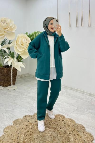 Zümrüt Premium Şardonlu Berra Takım Tesettür Giyim