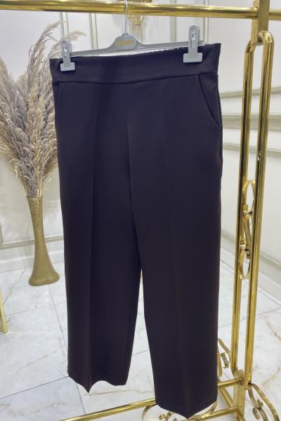 Bol Paça Double Pantolon  Kahverengi