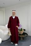 Kanguru Cepli Uzun İkiiplik Takım Bordo
