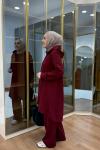 Önü Kısa Arkası Uzun İki İplik Takım Bordo