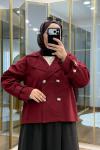 Reglan kol Kısa Trençkot Bordo
