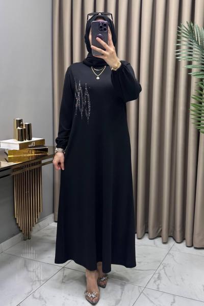 Çağla Triko Elbise Siyah