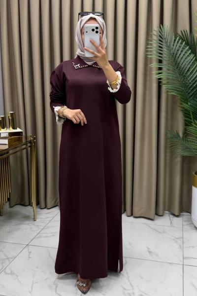 Kamila Merserize Elbise Mürdüm
