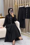 Kardelen Pullu Etekli Takım Siyah