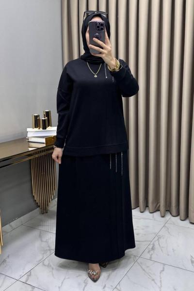 Maya Etekli Takım Siyah