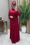 Pelin Elbise Saks Bordo