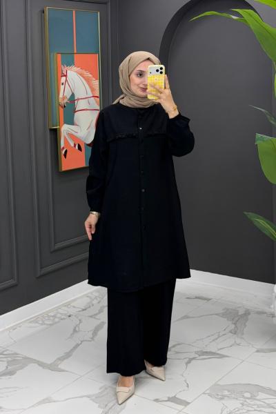 Ada Yazlık Takım-Siyah