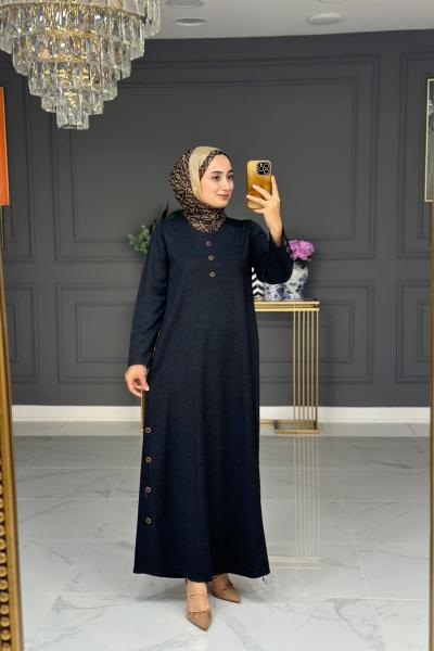 Arife Büyük Beden Elbise - Siyah