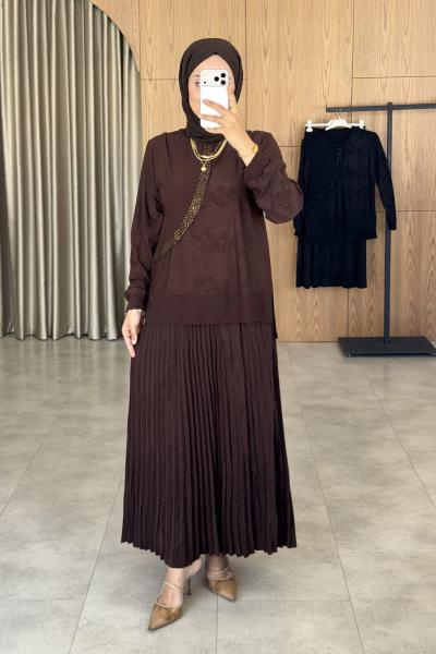 Ayşegül Etekli Takım - kahve