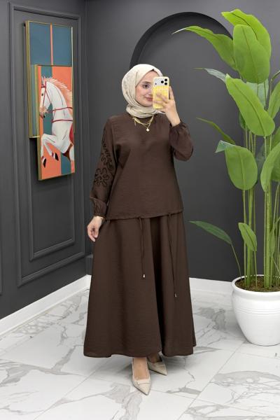 Ceyda Etekli Takım - kahve
