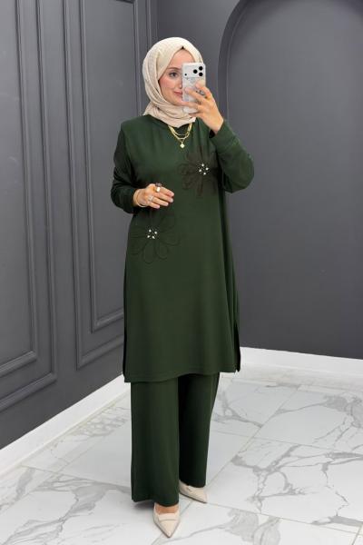 ÇİÇEK DETAYLI OYSHO TAKIM - Yeşil